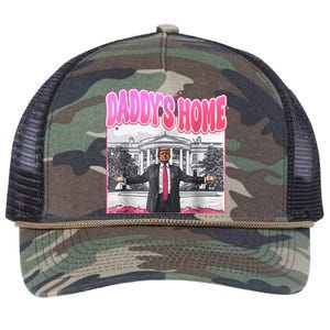 Funny Daddys Home Trump 2024 Take America Back 2024 Retro Rope Trucker Hat Cap