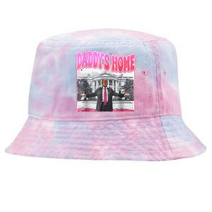 Funny Daddys Home Trump 2024 Take America Back 2024 Tie-Dyed Bucket Hat