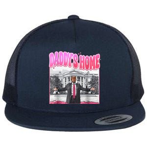 Funny Daddys Home Trump 2024 Take America Back 2024 Flat Bill Trucker Hat