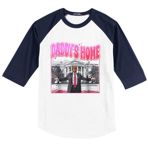 Funny Daddys Home Trump 2024 Take America Back 2024 Baseball Sleeve Shirt