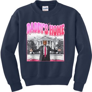 Funny Daddys Home Trump 2024 Take America Back 2024 Kids Sweatshirt