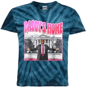 Funny Daddys Home Trump 2024 Take America Back 2024 Kids Tie-Dye T-Shirt