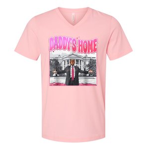 Funny Daddys Home Trump 2024 Take America Back 2024 V-Neck T-Shirt