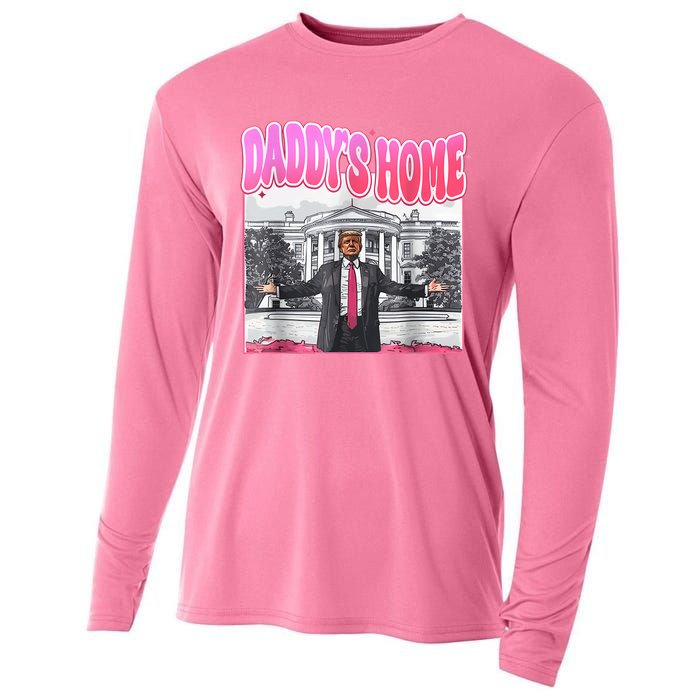 Funny Daddys Home Trump 2024 Take America Back 2024 Cooling Performance Long Sleeve Crew