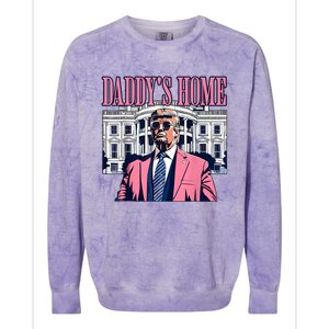 Funny Daddys Home Trump 2024 Take America Back 2024 Colorblast Crewneck Sweatshirt