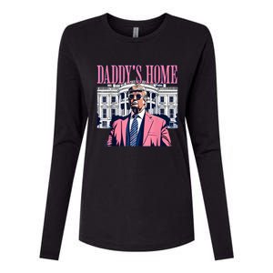 Funny Daddys Home Trump 2024 Take America Back 2024 Womens Cotton Relaxed Long Sleeve T-Shirt