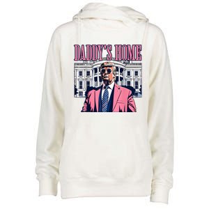 Funny Daddys Home Trump 2024 Take America Back 2024 Womens Funnel Neck Pullover Hood