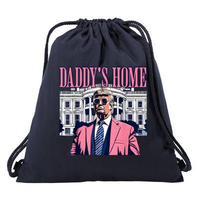 Funny Daddys Home Trump 2024 Take America Back 2024 Drawstring Bag