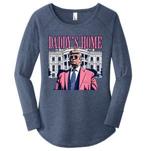 Funny Daddys Home Trump 2024 Take America Back 2024 Women's Perfect Tri Tunic Long Sleeve Shirt