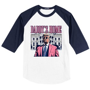 Funny Daddys Home Trump 2024 Take America Back 2024 Baseball Sleeve Shirt