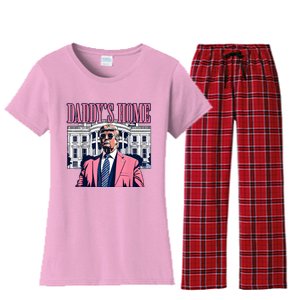 Funny Daddys Home Trump 2024 Take America Back 2024 Women's Flannel Pajama Set