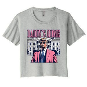 Funny Daddys Home Trump 2024 Take America Back 2024 Women's Crop Top Tee