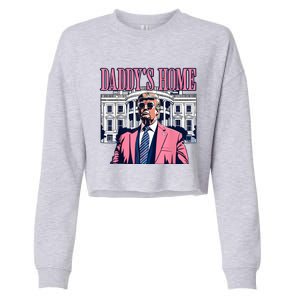 Funny Daddys Home Trump 2024 Take America Back 2024 Cropped Pullover Crew