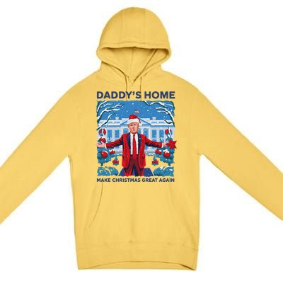 Funny DaddyS Home Trump Ugly Christmas Sweater Xmas Pajamas Premium Pullover Hoodie