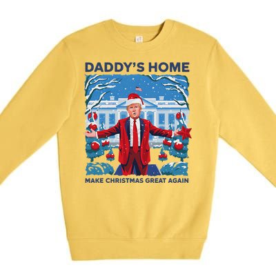 Funny DaddyS Home Trump Ugly Christmas Sweater Xmas Pajamas Premium Crewneck Sweatshirt