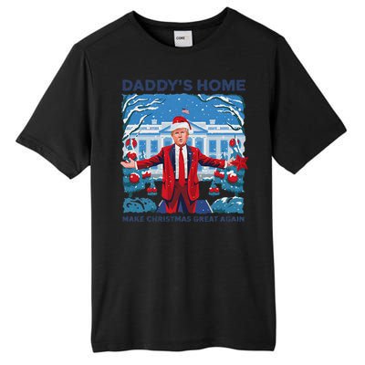 Funny DaddyS Home Trump Ugly Christmas Sweater Xmas Pajamas Tall Fusion ChromaSoft Performance T-Shirt