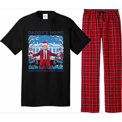 Funny DaddyS Home Trump Ugly Christmas Sweater Xmas Pajamas Pajama Set