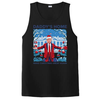 Funny DaddyS Home Trump Ugly Christmas Sweater Xmas Pajamas PosiCharge Competitor Tank