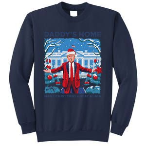 Funny DaddyS Home Trump Ugly Christmas Sweater Xmas Pajamas Sweatshirt