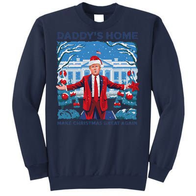 Funny DaddyS Home Trump Ugly Christmas Sweater Xmas Pajamas Sweatshirt