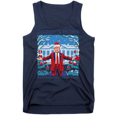 Funny DaddyS Home Trump Ugly Christmas Sweater Xmas Pajamas Tank Top