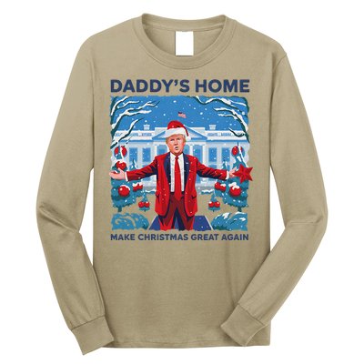 Funny DaddyS Home Trump Ugly Christmas Sweater Xmas Pajamas Long Sleeve Shirt