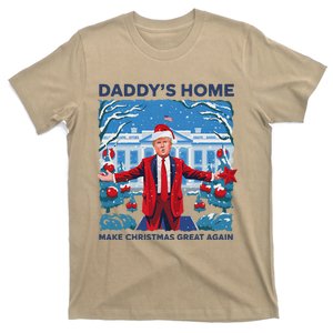 Funny DaddyS Home Trump Ugly Christmas Sweater Xmas Pajamas T-Shirt