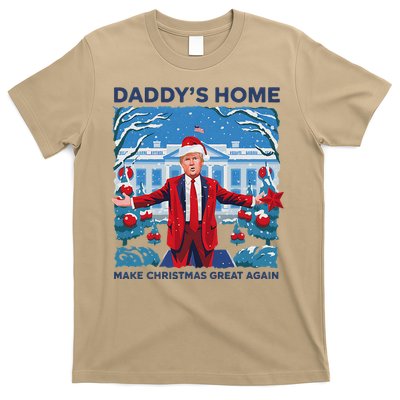 Funny DaddyS Home Trump Ugly Christmas Sweater Xmas Pajamas T-Shirt