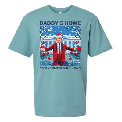 Funny DaddyS Home Trump Ugly Christmas Sweater Xmas Pajamas Sueded Cloud Jersey T-Shirt