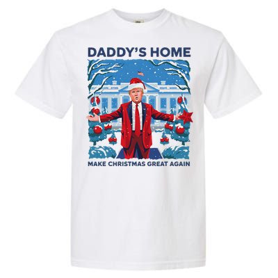 Funny DaddyS Home Trump Ugly Christmas Sweater Xmas Pajamas Garment-Dyed Heavyweight T-Shirt