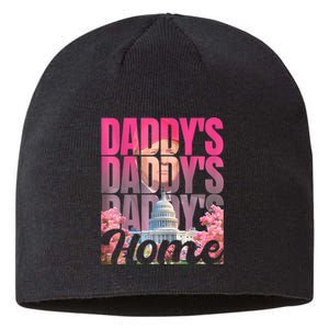 Funny Daddys Home Trump Pink 2024 Take America Back 2024 Sustainable Beanie