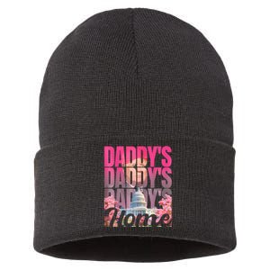 Funny Daddys Home Trump Pink 2024 Take America Back 2024 Sustainable Knit Beanie