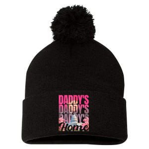 Funny Daddys Home Trump Pink 2024 Take America Back 2024 Pom Pom 12in Knit Beanie