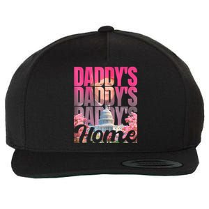 Funny Daddys Home Trump Pink 2024 Take America Back 2024 Wool Snapback Cap