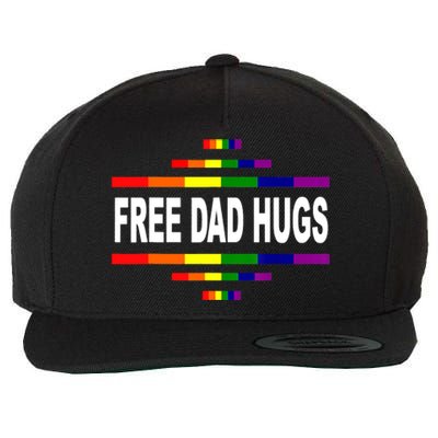 Free Dad Hugs LGBT Rainbow Pride Fathers Day Wool Snapback Cap