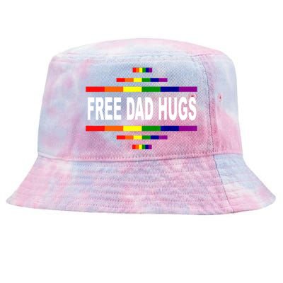 Free Dad Hugs LGBT Rainbow Pride Fathers Day Tie-Dyed Bucket Hat