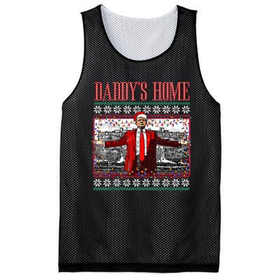 Funny DaddyS Home Trump Ugly Christmas Sweater Xmas Pajamas Mesh Reversible Basketball Jersey Tank