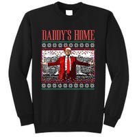 Funny DaddyS Home Trump Ugly Christmas Sweater Xmas Pajamas Tall Sweatshirt