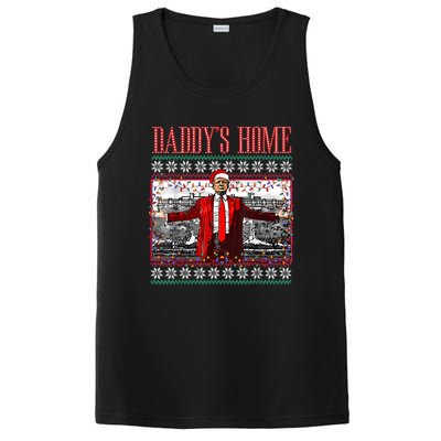 Funny DaddyS Home Trump Ugly Christmas Sweater Xmas Pajamas PosiCharge Competitor Tank