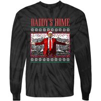 Funny DaddyS Home Trump Ugly Christmas Sweater Xmas Pajamas Tie-Dye Long Sleeve Shirt