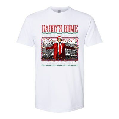 Funny DaddyS Home Trump Ugly Christmas Sweater Xmas Pajamas Softstyle CVC T-Shirt