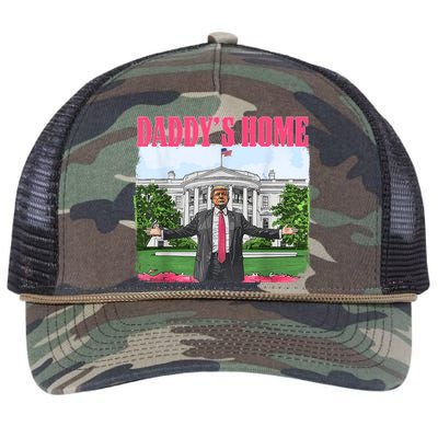 Funny Daddys Home Trump 2024 White House Comeback Retro Rope Trucker Hat Cap