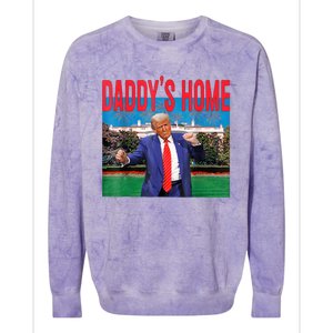 Funny Daddys Home Trump 2024 Take America Back 2024 Colorblast Crewneck Sweatshirt