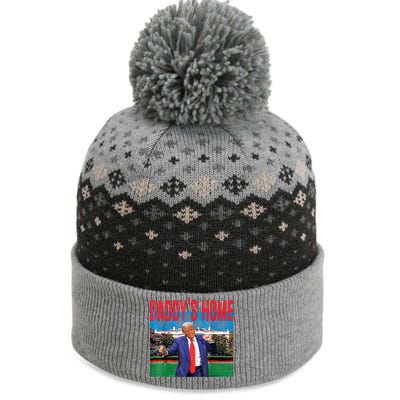 Funny Daddys Home Trump 2024 Take America Back 2024 The Baniff Cuffed Pom Beanie