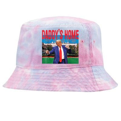 Funny Daddys Home Trump 2024 Take America Back 2024 Tie-Dyed Bucket Hat