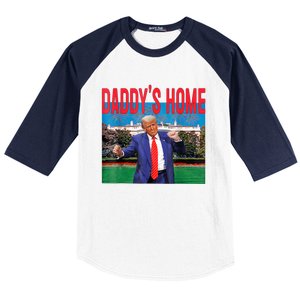 Funny Daddys Home Trump 2024 Take America Back 2024 Baseball Sleeve Shirt