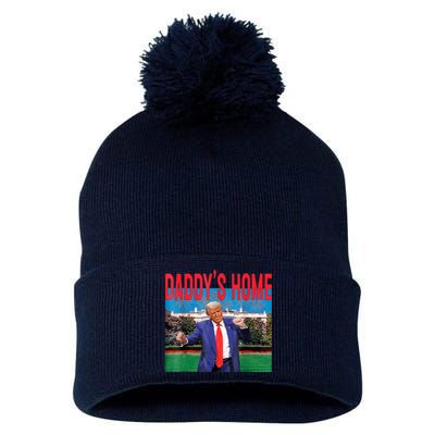 Funny Daddys Home Trump 2024 Take America Back 2024 Pom Pom 12in Knit Beanie