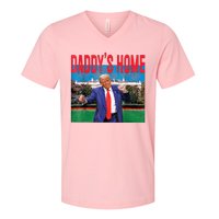 Funny Daddys Home Trump 2024 Take America Back 2024 V-Neck T-Shirt