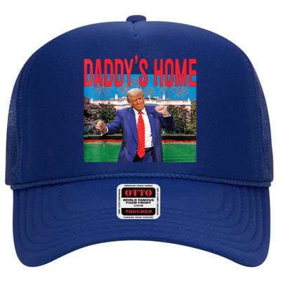 Funny Daddys Home Trump 2024 Take America Back 2024 High Crown Mesh Back Trucker Hat