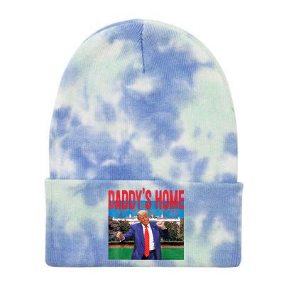 Funny Daddys Home Trump 2024 Take America Back 2024 Tie Dye 12in Knit Beanie